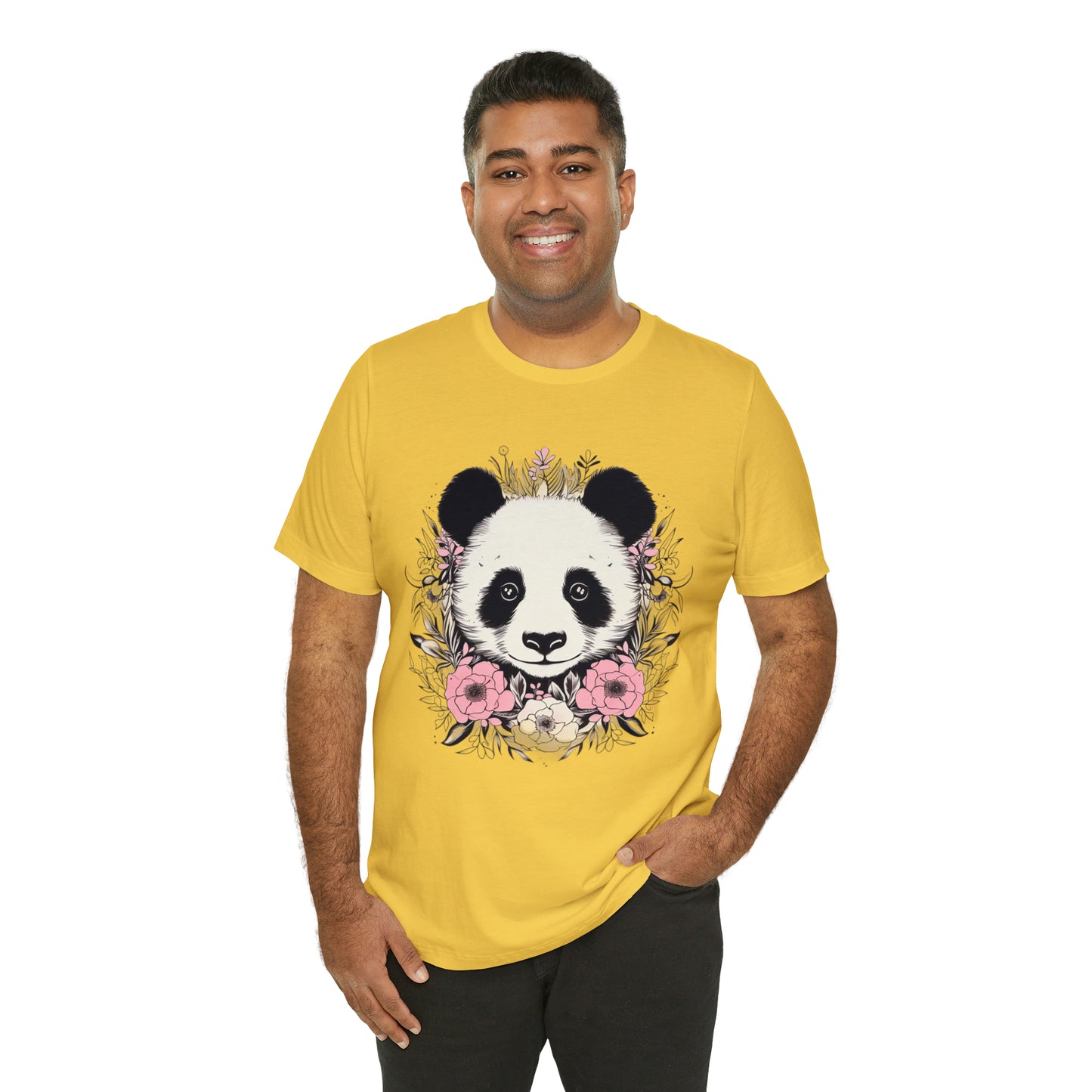 Panda Bear Tee with Floral Print