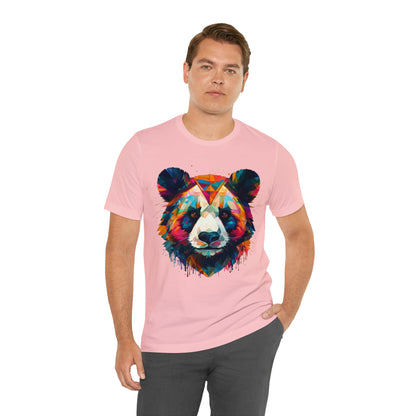 Panda Face with Geometric Patterns Tee