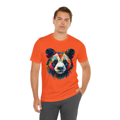 Panda Face with Geometric Patterns Tee