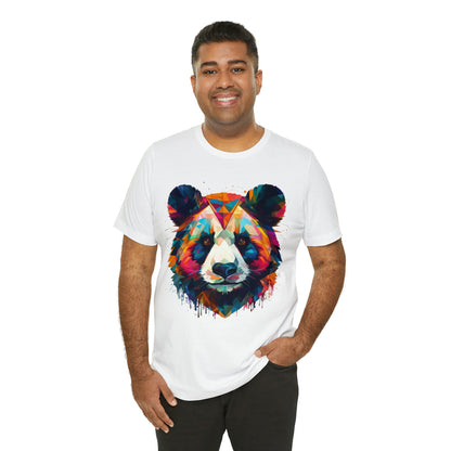 Panda Face with Geometric Patterns Tee