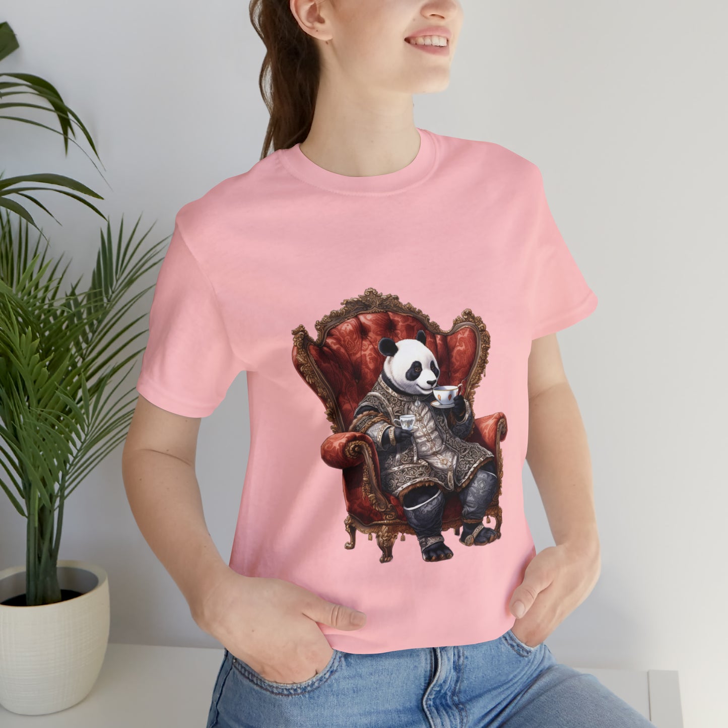 "Fancy Panda Tea Time" Unisex Jersey Short Sleeve Tee