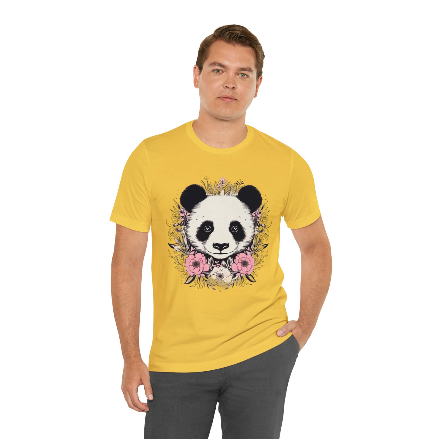 Panda Bear Tee with Floral Print