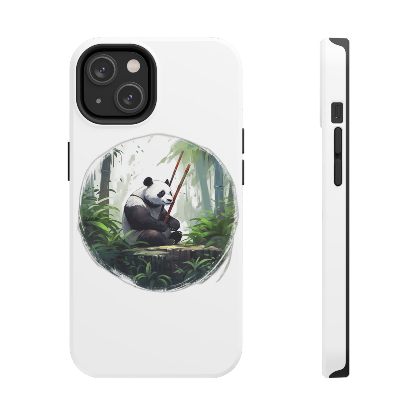 Tough Phone Cases with a Panda Painting Bamboo Forest Masterpiece