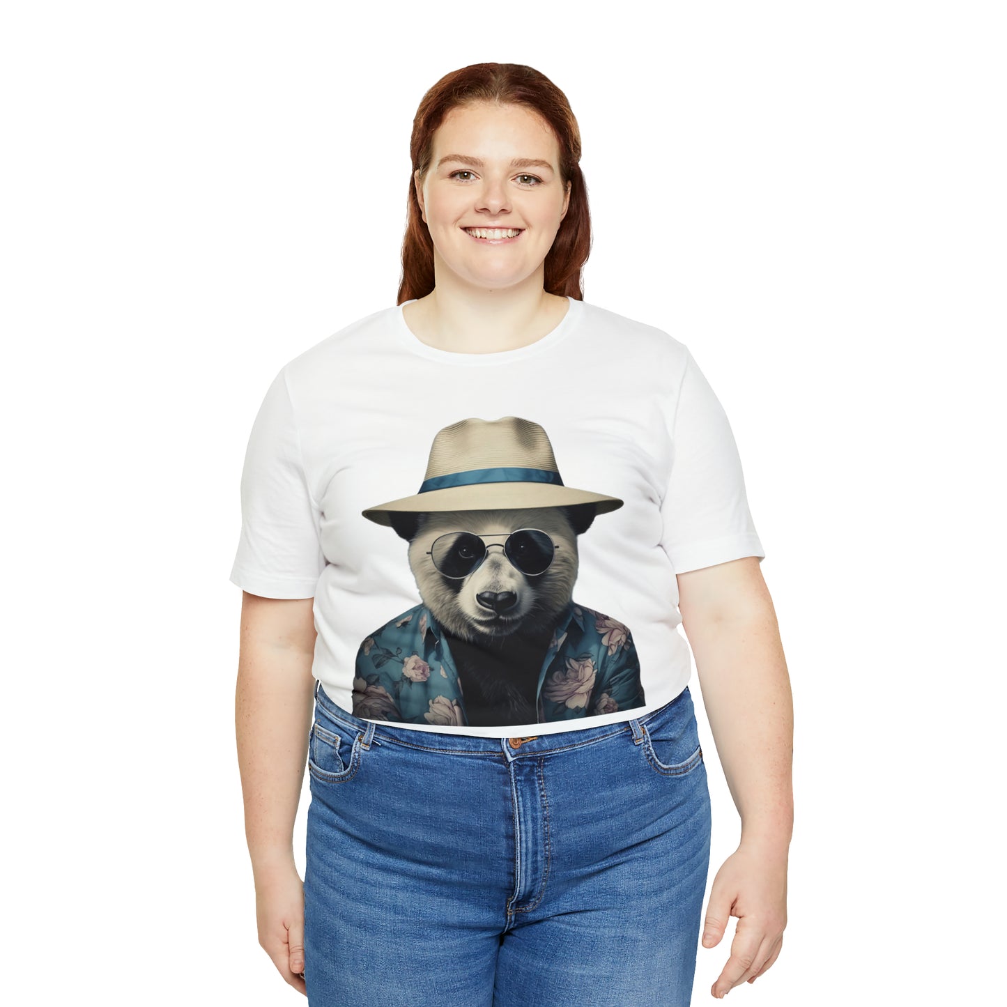 Panda Print Tee with Panda Wearing Sunglasses