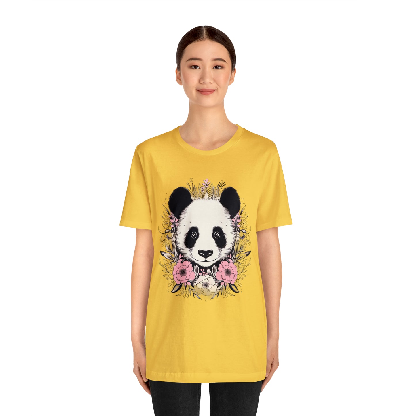 Panda Bear Tee with Floral Print