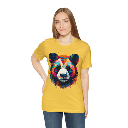 Panda Face with Geometric Patterns Tee