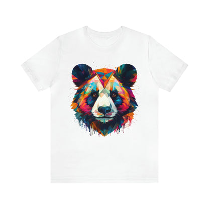 Panda Face with Geometric Patterns Tee