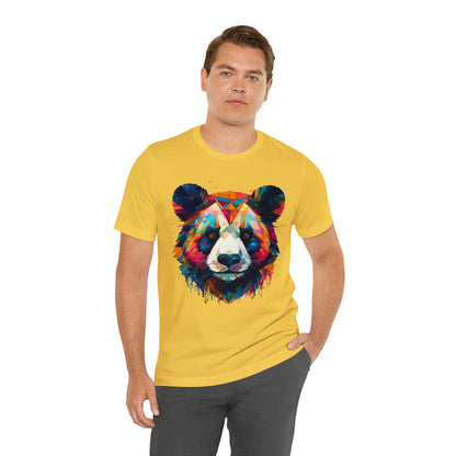 Panda Face with Geometric Patterns Tee