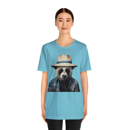 Panda Print Tee with Panda Wearing Sunglasses