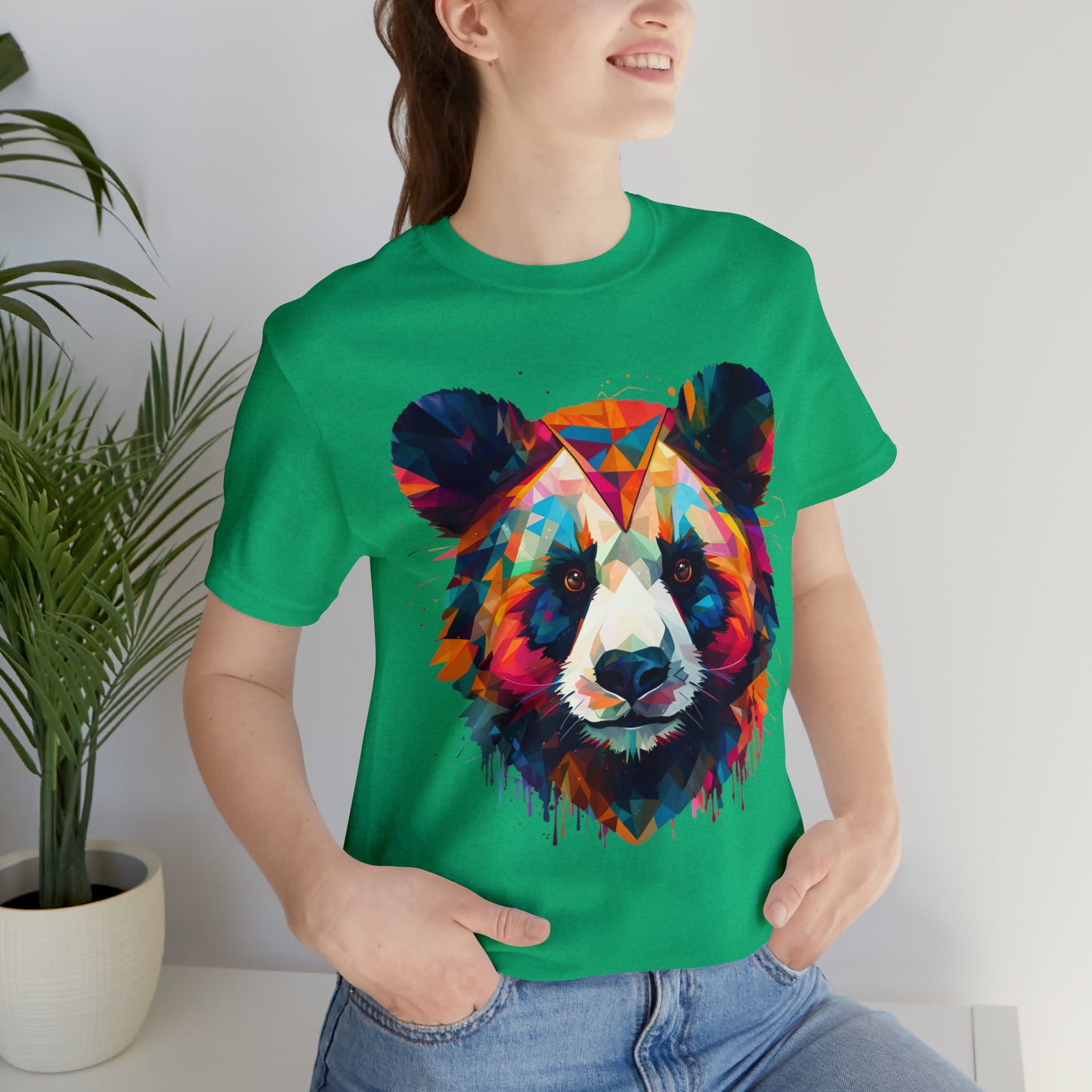 Panda Face with Geometric Patterns Tee