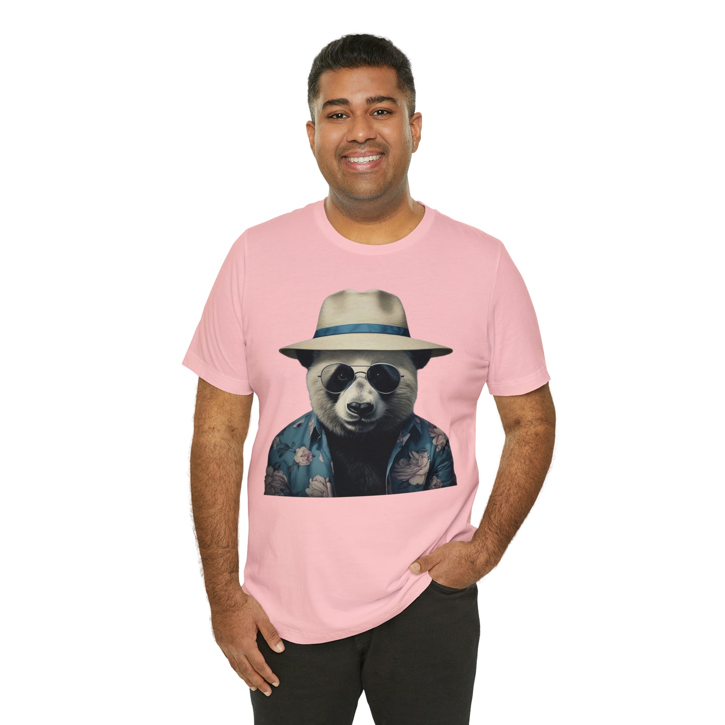 Panda Print Tee with Panda Wearing Sunglasses