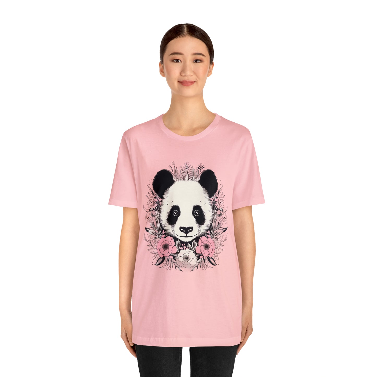 Panda Bear Tee with Floral Print