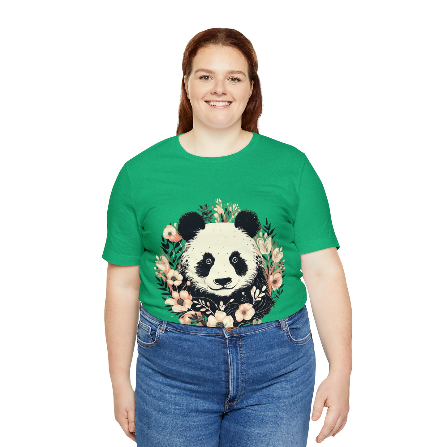 Panda Tee with Floral Background