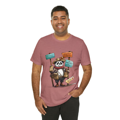 "Wanderlust Panda" Unisex Jersey Short Sleeve Tee