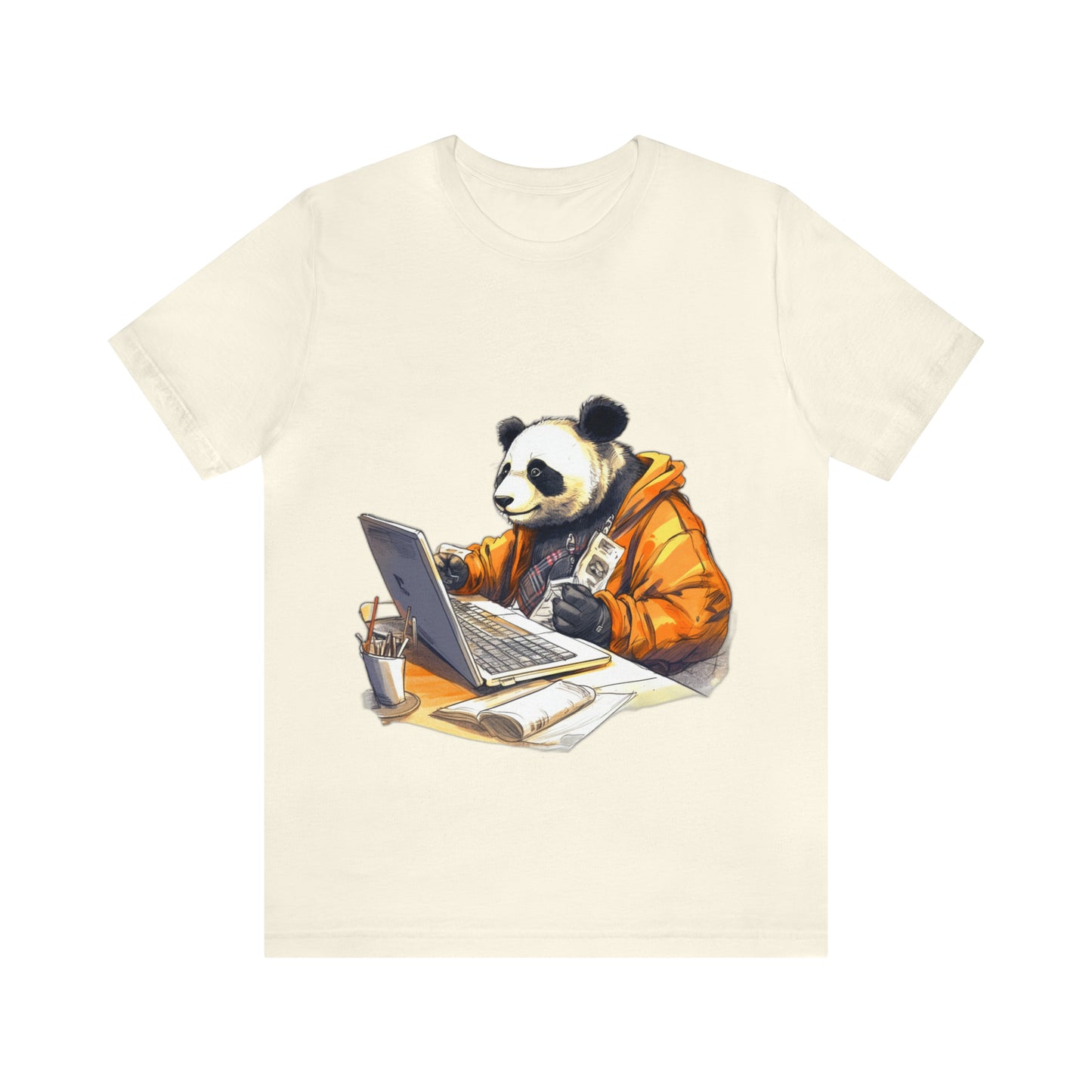 "Tech-Savvy Panda" Unisex Jersey Short Sleeve Tee