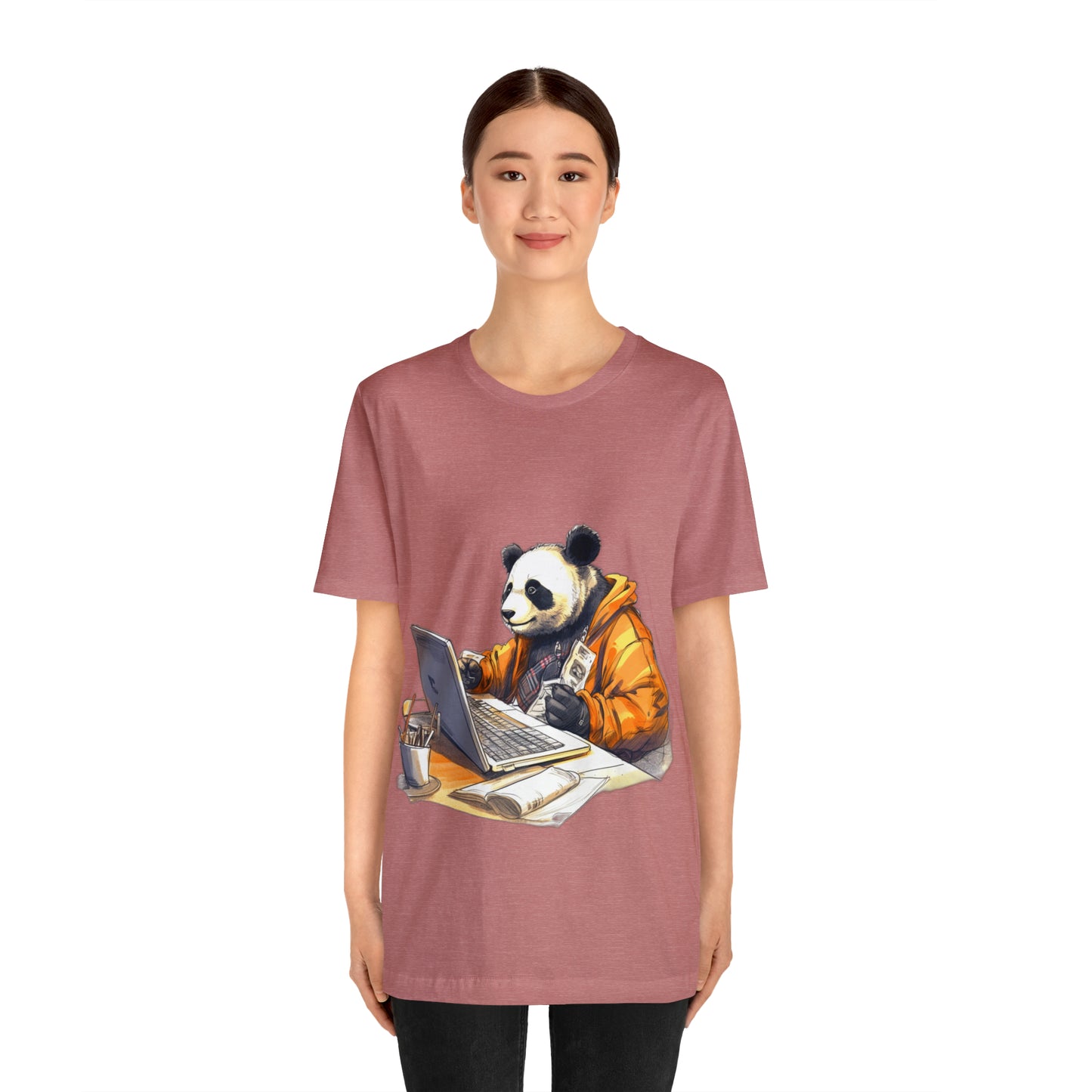 "Tech-Savvy Panda" Unisex Jersey Short Sleeve Tee