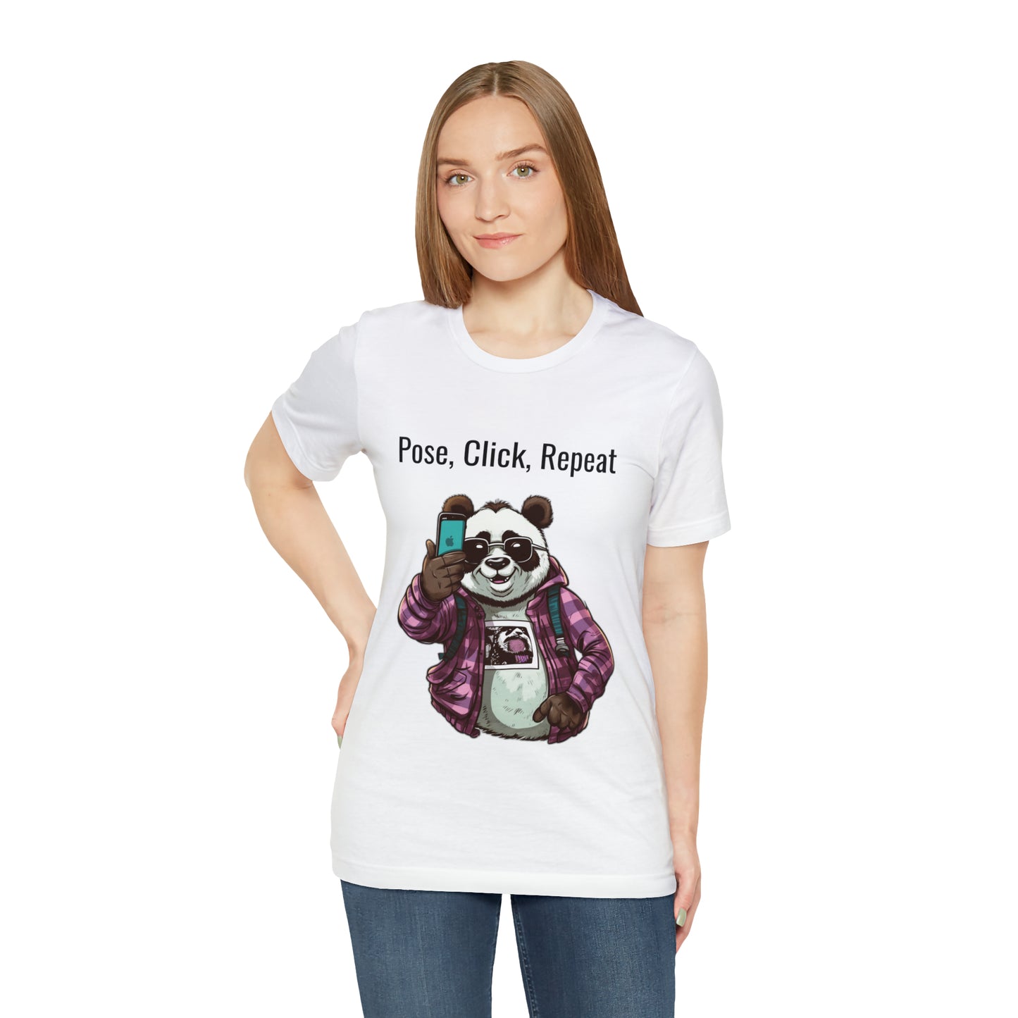 "Cool Panda Selfie" Unisex Jersey Short Sleeve Tee