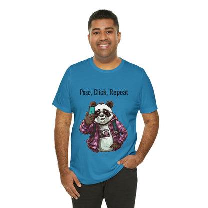 "Cool Panda Selfie" Unisex Jersey Short Sleeve Tee