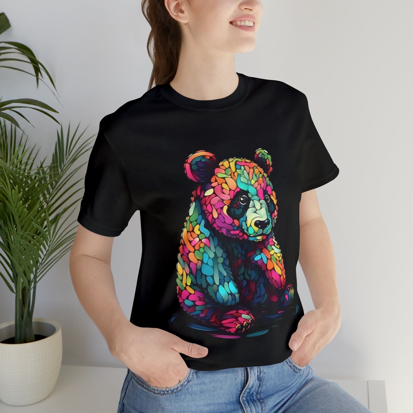 Geometric Colorful Panda Tee - Unisex Jersey Short Sleeve