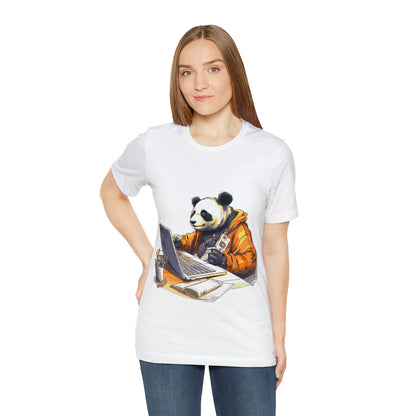 "Tech-Savvy Panda" Unisex Jersey Short Sleeve Tee