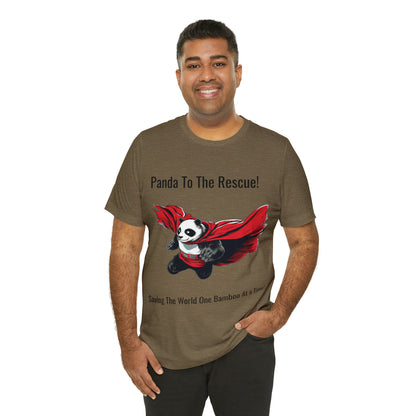 "Superhero Flying Panda" Unisex Jersey Short Sleeve Tee