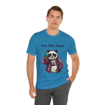 "Cool Panda Selfie" Unisex Jersey Short Sleeve Tee