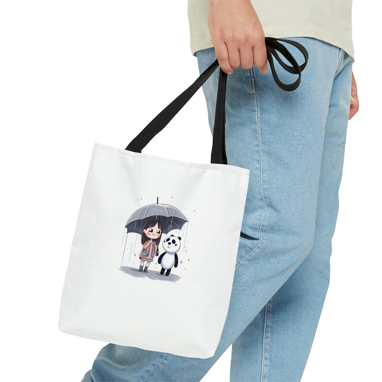Panda & Girl Umbrella Tote Bag