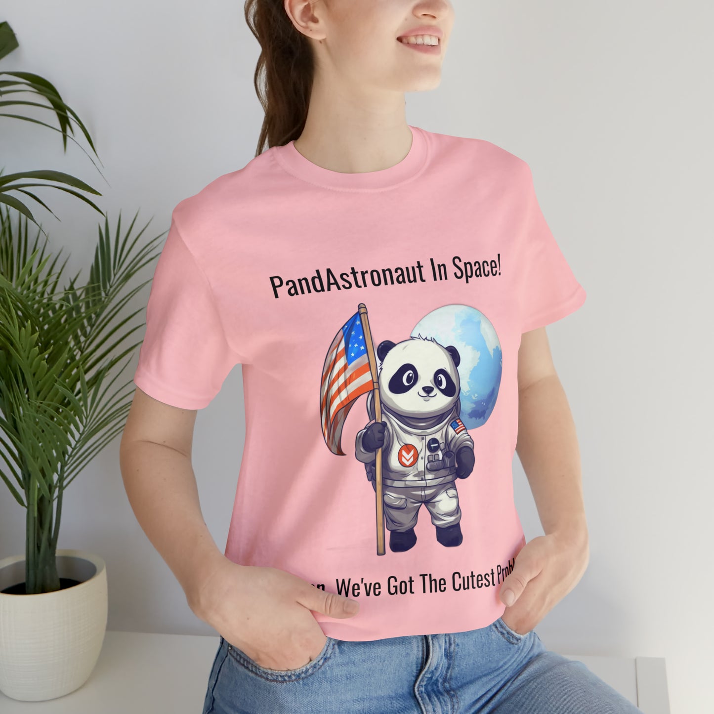 "Panda in Space" Unisex Jersey Short Sleeve Tee