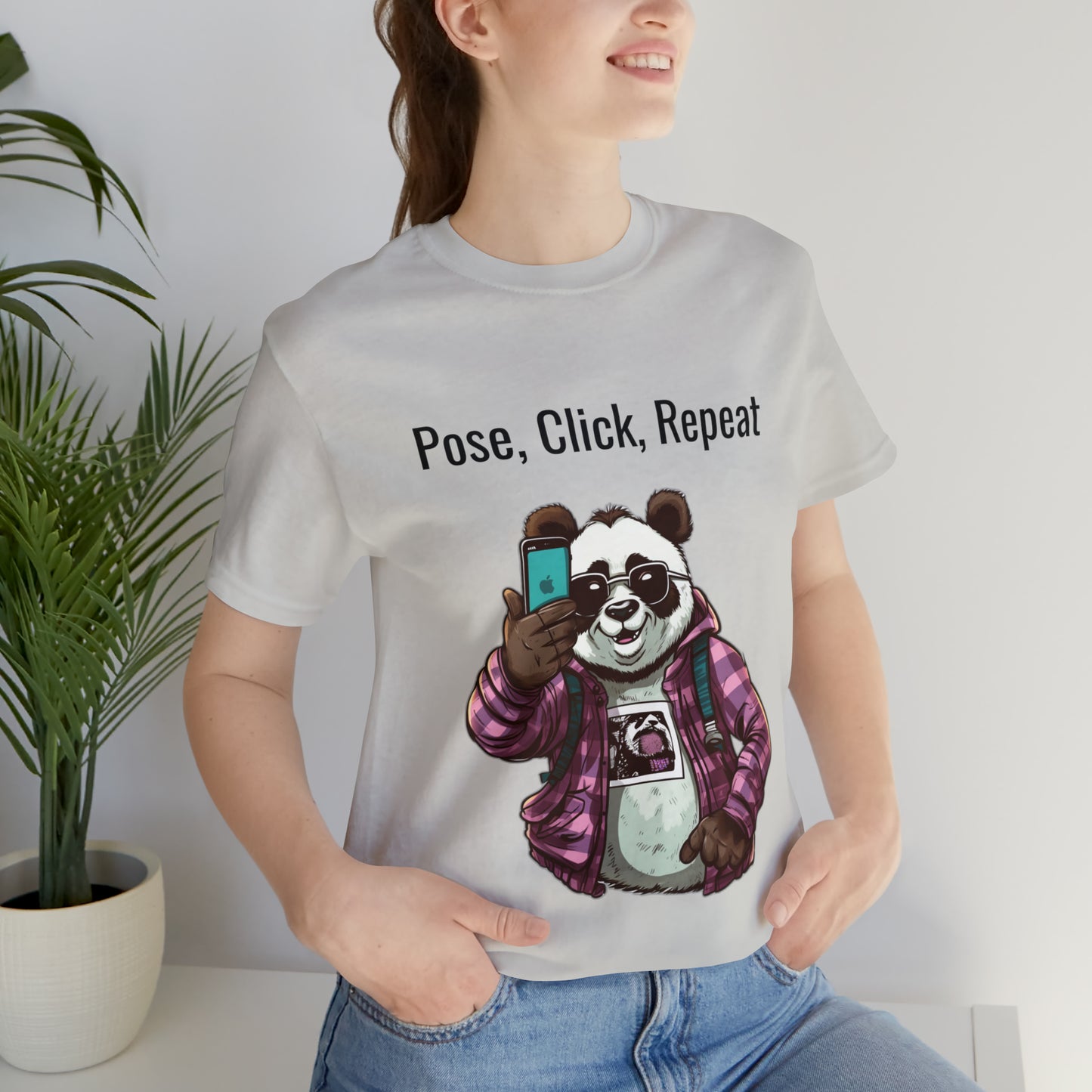 "Cool Panda Selfie" Unisex Jersey Short Sleeve Tee