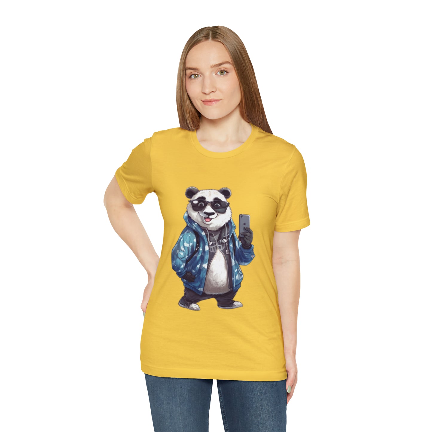 "Trendy Panda Selfie" Unisex Jersey Short Sleeve Tee
