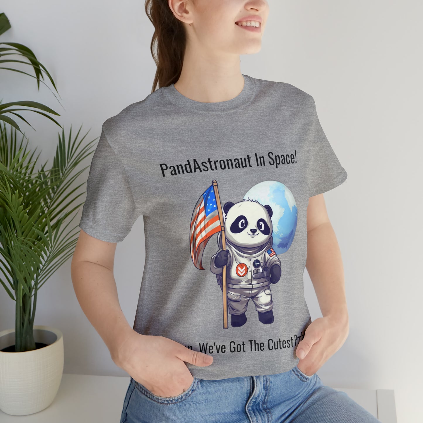 "Panda in Space" Unisex Jersey Short Sleeve Tee