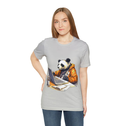 "Tech-Savvy Panda" Unisex Jersey Short Sleeve Tee