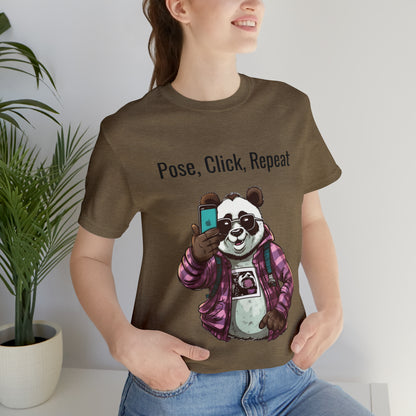 "Cool Panda Selfie" Unisex Jersey Short Sleeve Tee