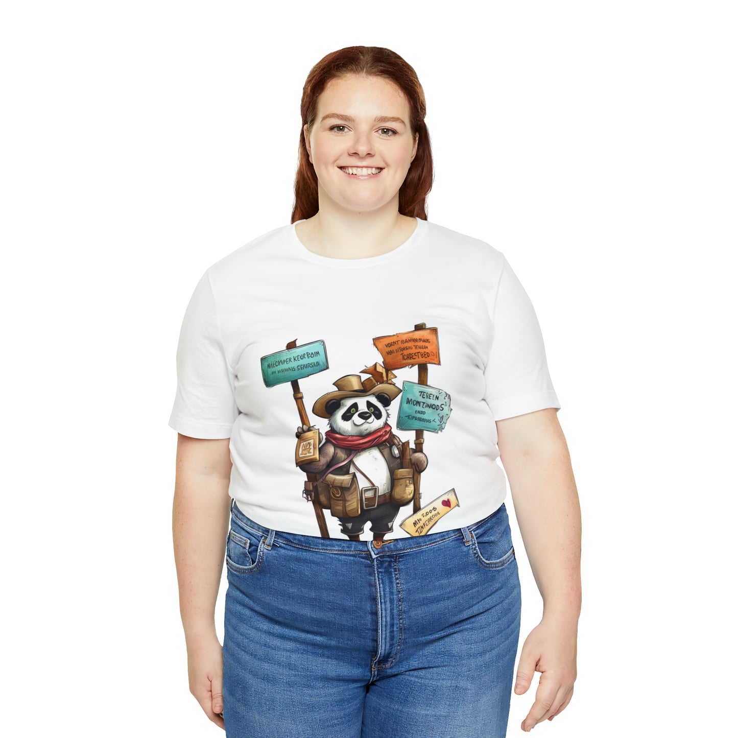 "Wanderlust Panda" Unisex Jersey Short Sleeve Tee