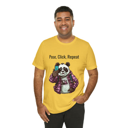 "Cool Panda Selfie" Unisex Jersey Short Sleeve Tee