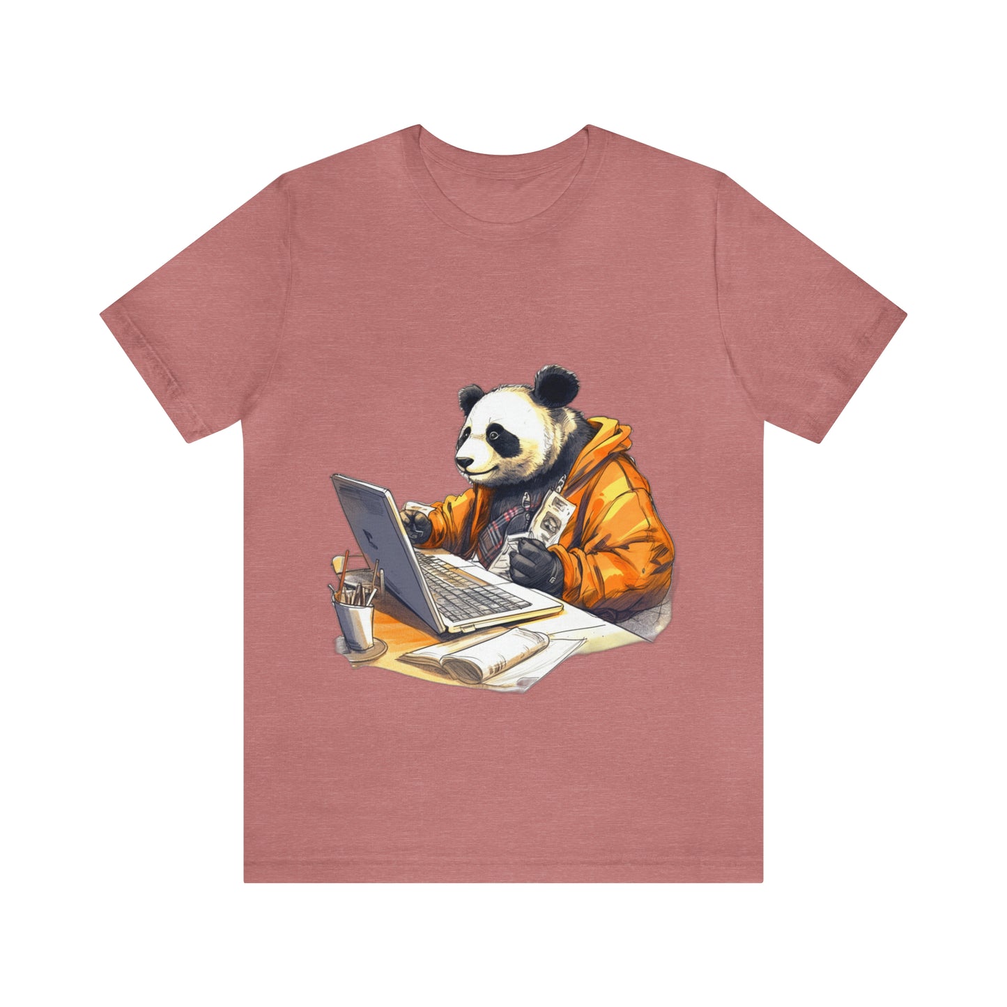 "Tech-Savvy Panda" Unisex Jersey Short Sleeve Tee