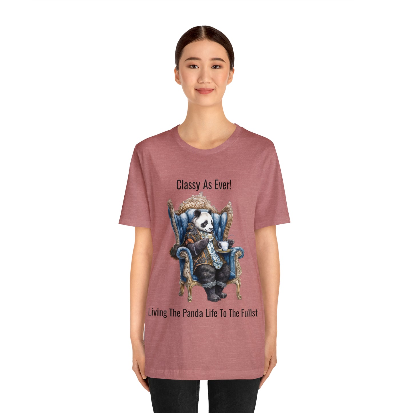 "Fancy Panda Tea Time" Unisex Jersey Short Sleeve Tee