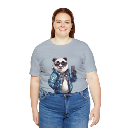 "Trendy Panda Selfie" Unisex Jersey Short Sleeve Tee