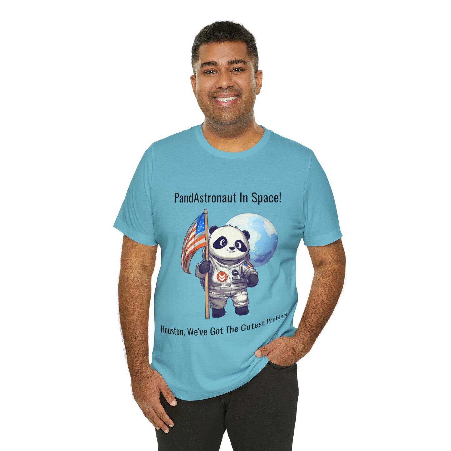 "Panda in Space" Unisex Jersey Short Sleeve Tee