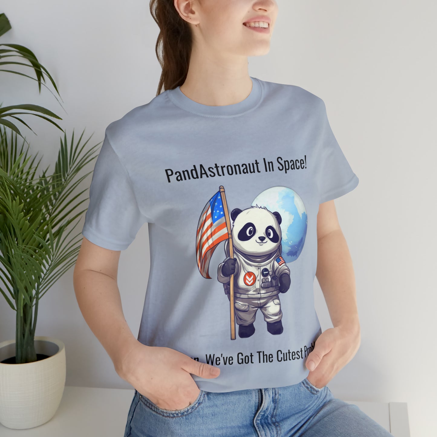 "Panda in Space" Unisex Jersey Short Sleeve Tee