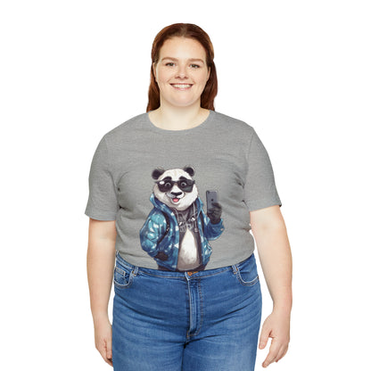 "Trendy Panda Selfie" Unisex Jersey Short Sleeve Tee