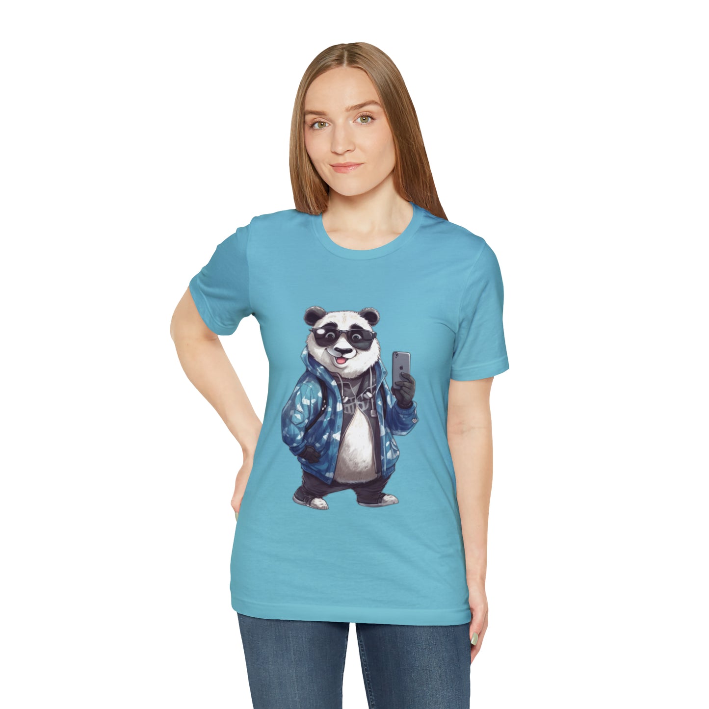 "Trendy Panda Selfie" Unisex Jersey Short Sleeve Tee