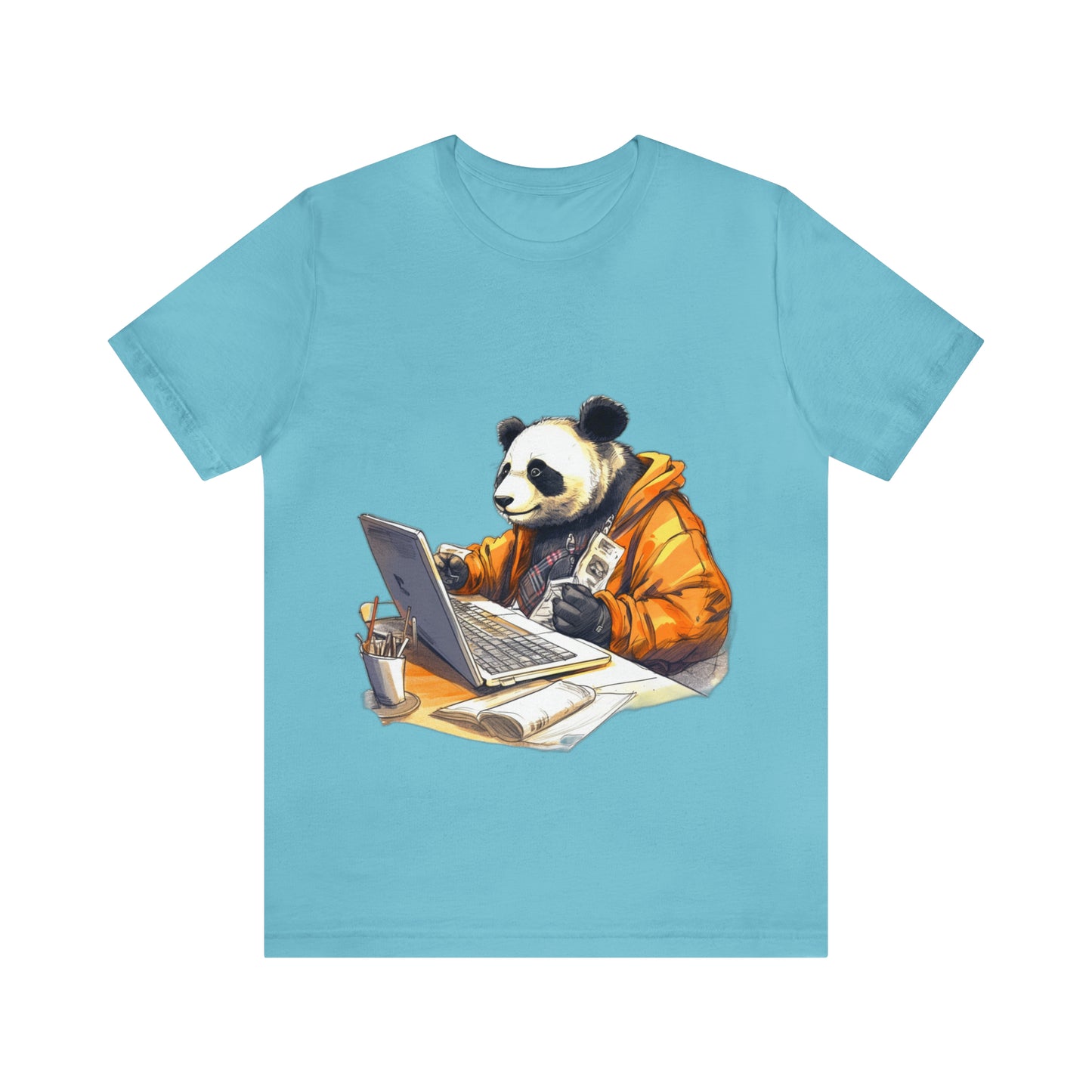 "Tech-Savvy Panda" Unisex Jersey Short Sleeve Tee