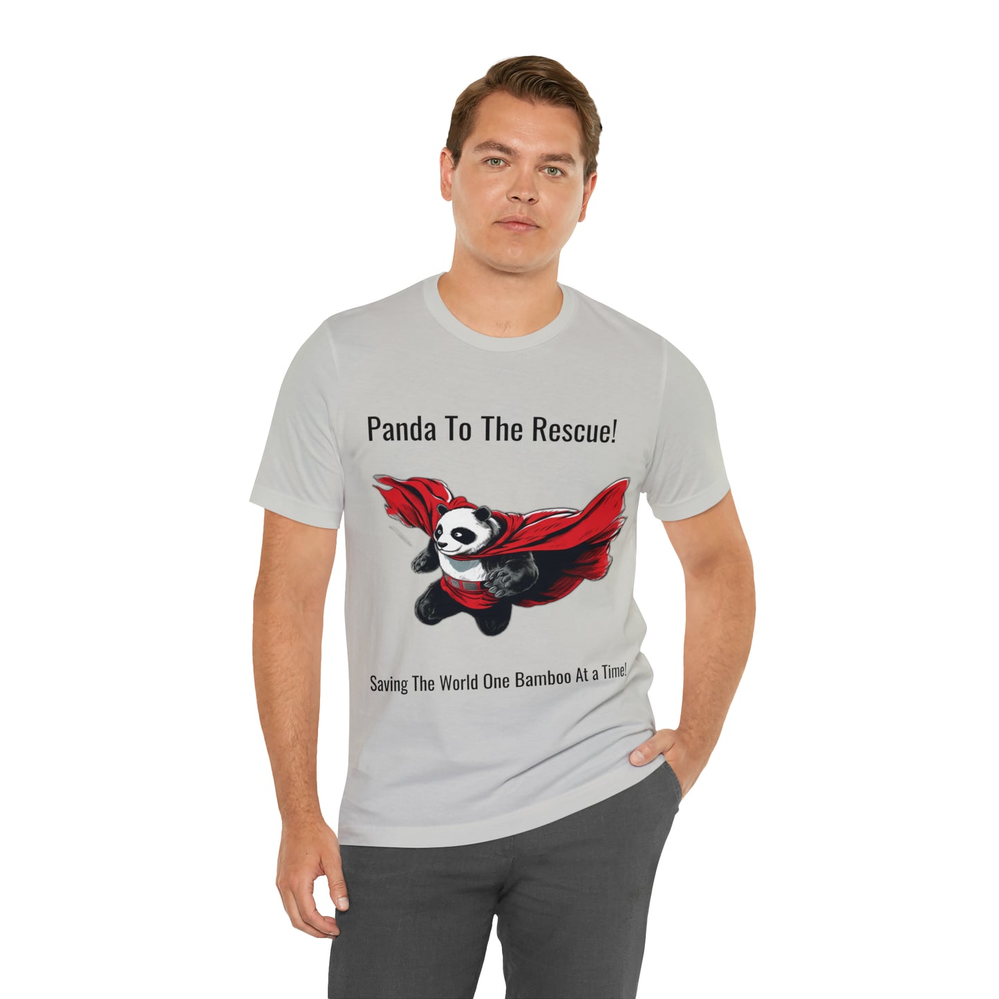 "Superhero Flying Panda" Unisex Jersey Short Sleeve Tee