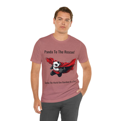 "Superhero Flying Panda" Unisex Jersey Short Sleeve Tee