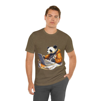 "Tech-Savvy Panda" Unisex Jersey Short Sleeve Tee