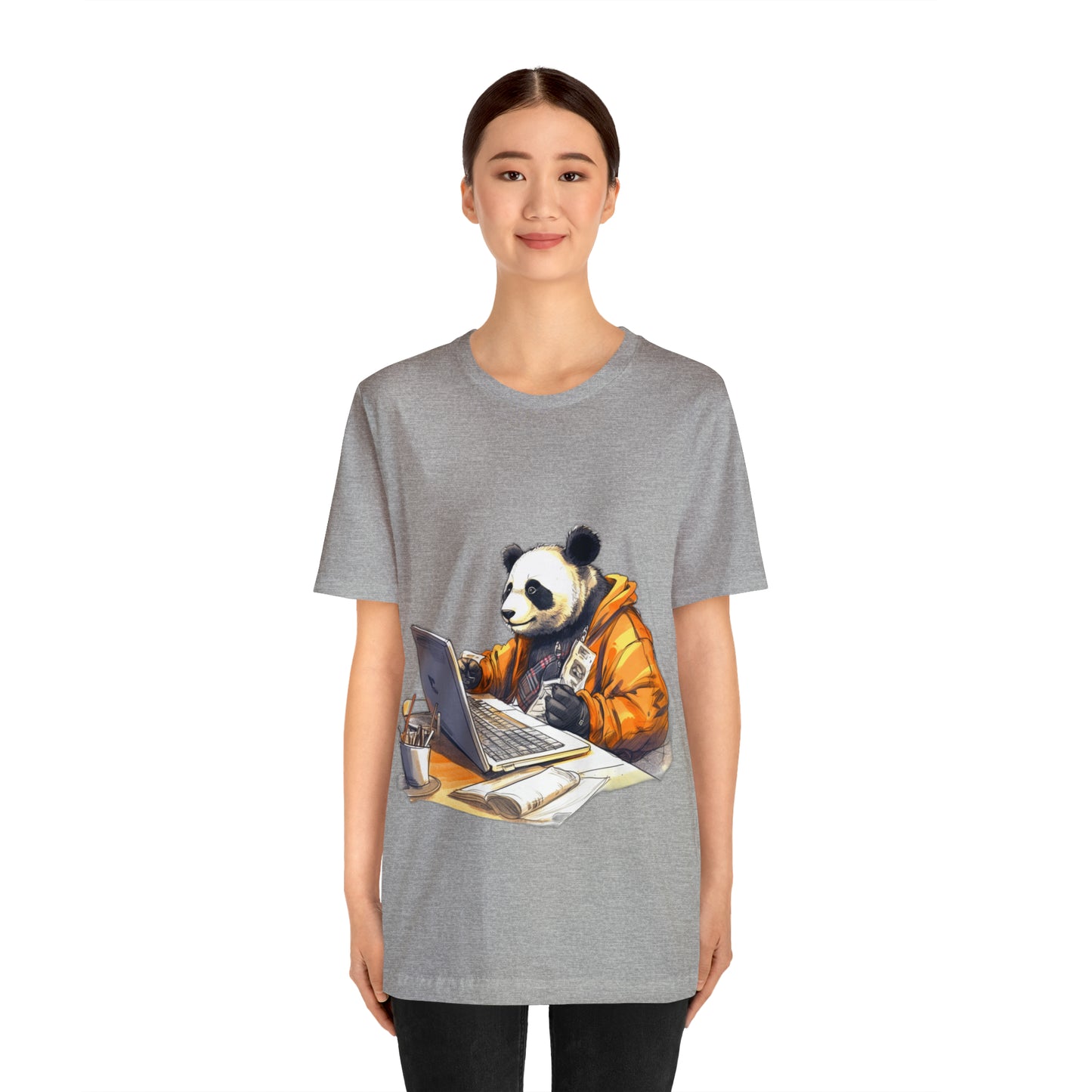 "Tech-Savvy Panda" Unisex Jersey Short Sleeve Tee