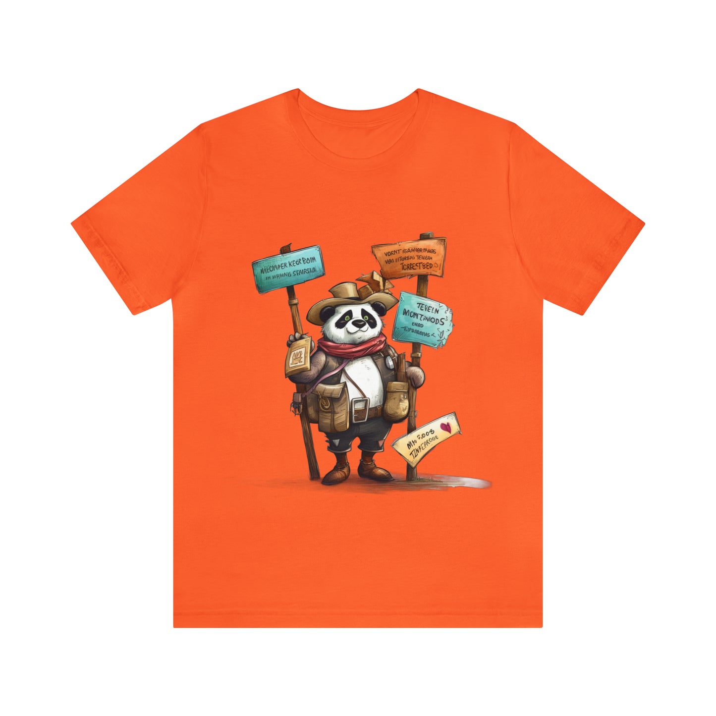 "Wanderlust Panda" Unisex Jersey Short Sleeve Tee