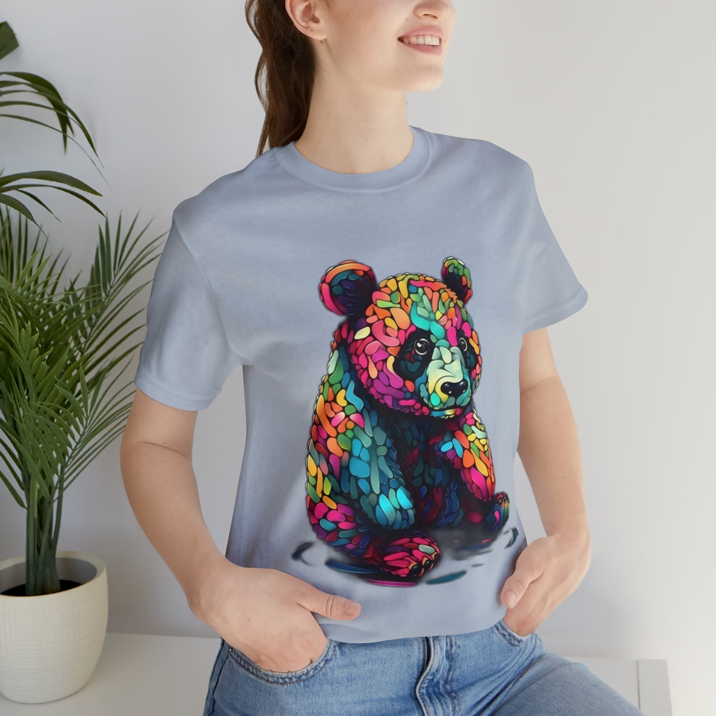 Geometric Colorful Panda Tee - Unisex Jersey Short Sleeve