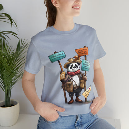 "Wanderlust Panda" Unisex Jersey Short Sleeve Tee